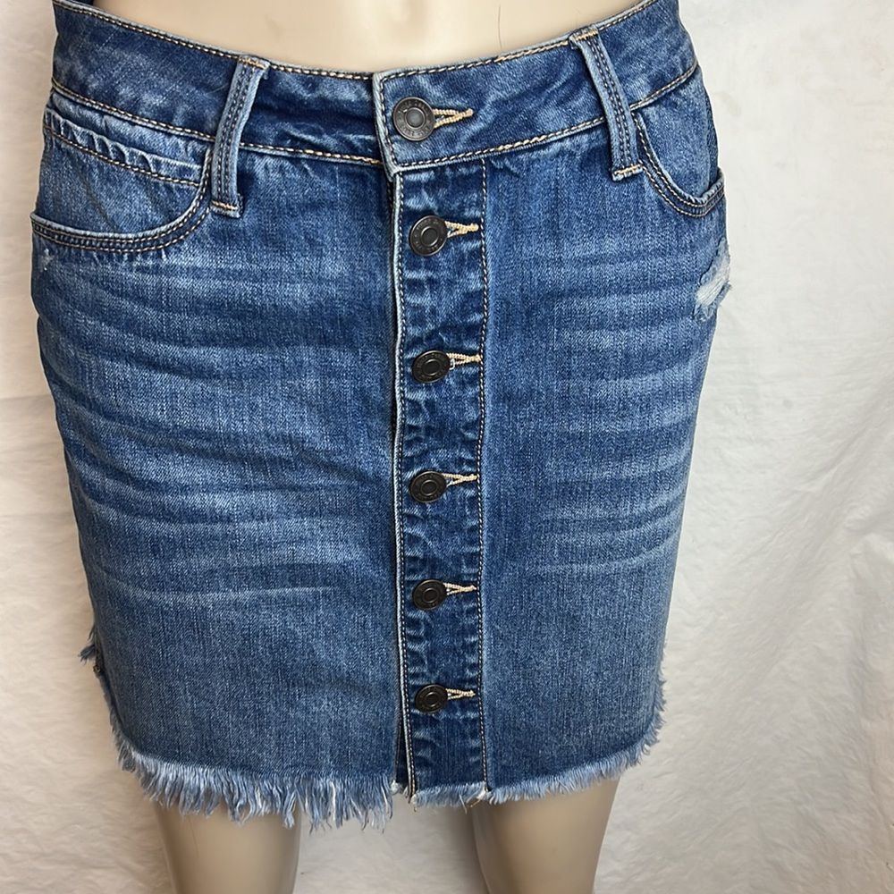 Mudd Flex Stretch Distressed Button Front Denim J… - image 6